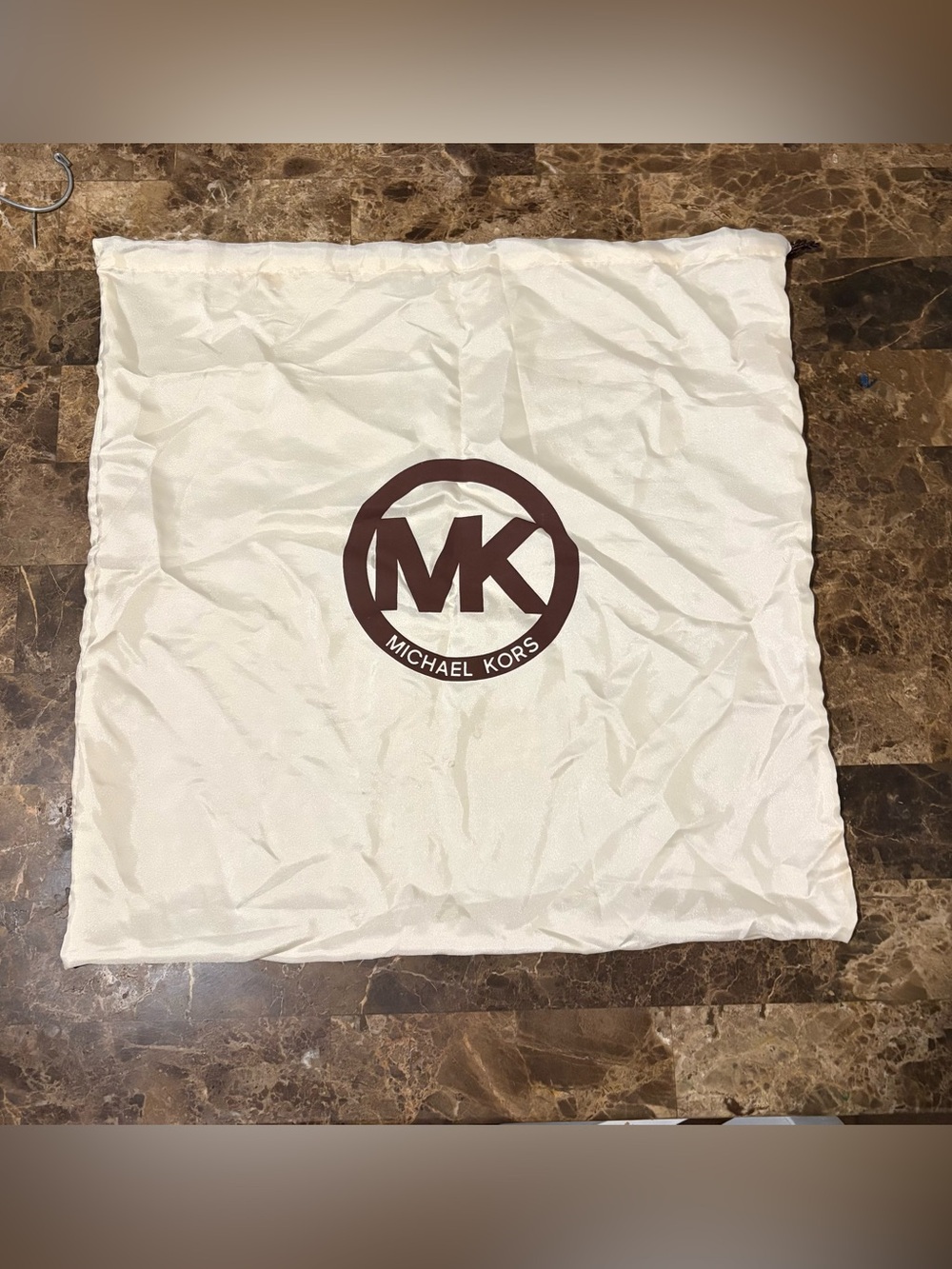 Michael Kors Cream Dust Bag with Brown MK Logo
